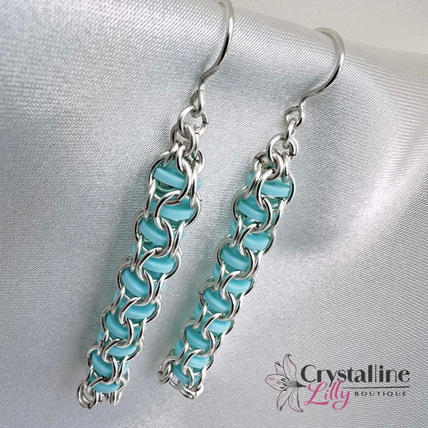 Captured Heishi Beads-Dangly Earrings