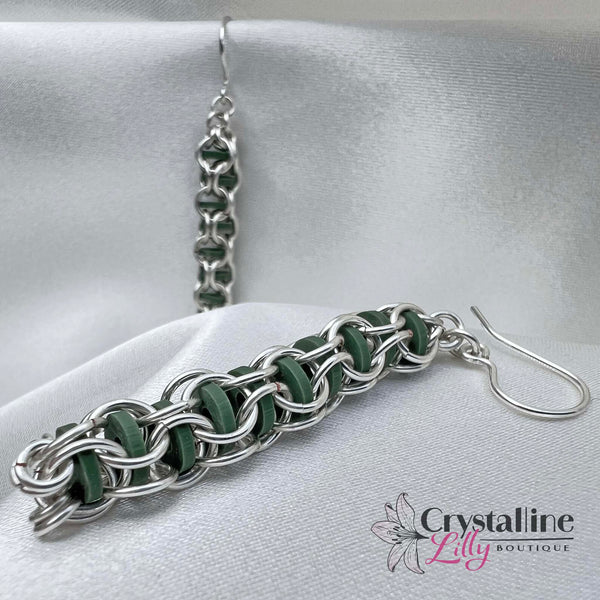 Captured Heishi Beads-Dangly Earrings