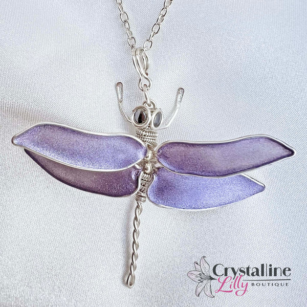 Shimmery Dragonfly Pendant