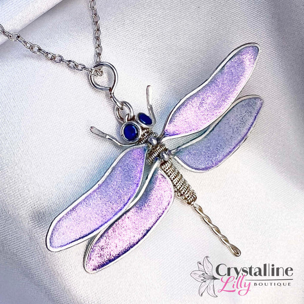 Shimmery Dragonfly Pendant