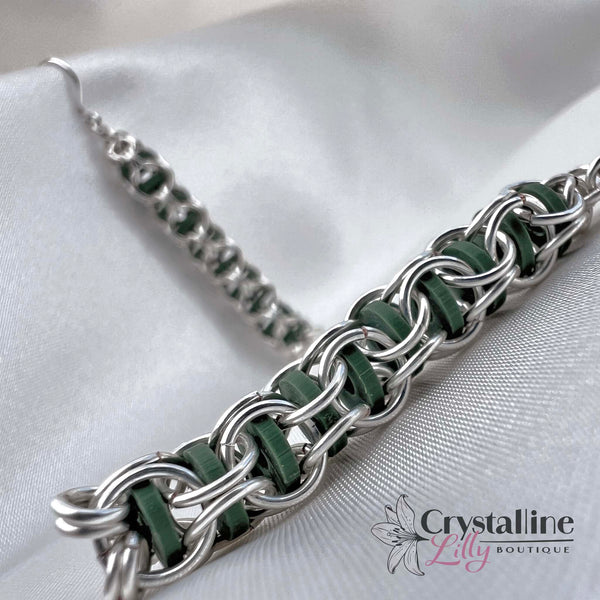 Captured Heishi Beads-Dangly Earrings