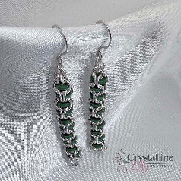 Captured Heishi Beads-Dangly Earrings