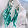 Sparkly Teal Resin Dangle Earrings
