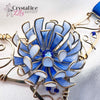 Sapphire Blue Resin Dip Flower Choker with Ribbon