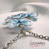 Baby Blue Resin Dip Pendant with 3 Flowers